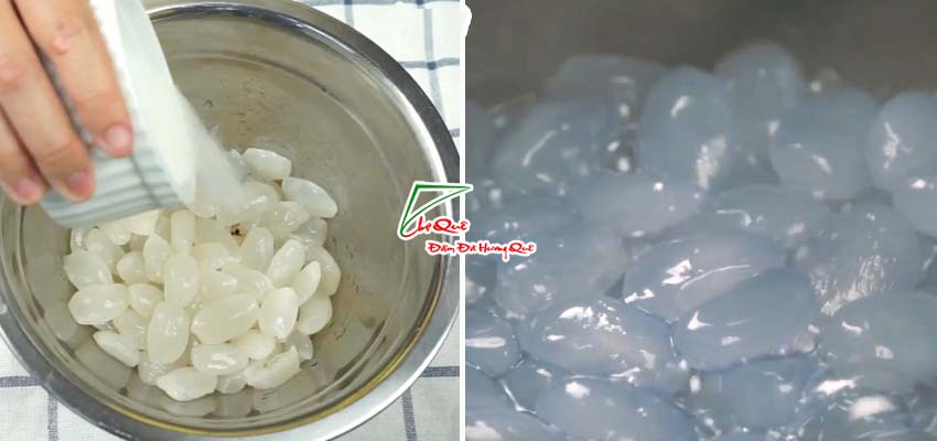 Rim hạt đác với đường và nước hoa đậu biếc